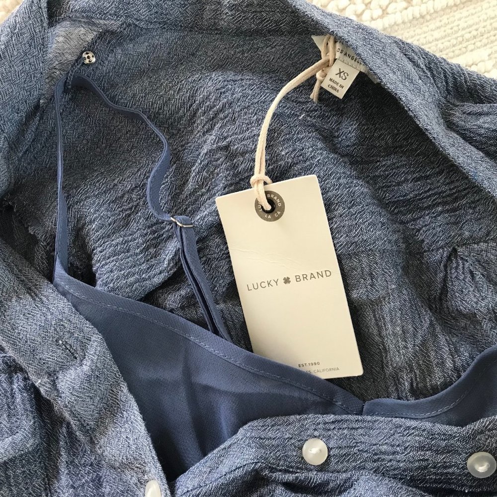 Lucky Brand Chambray Tie Waist Dress - Picture 4 of 8